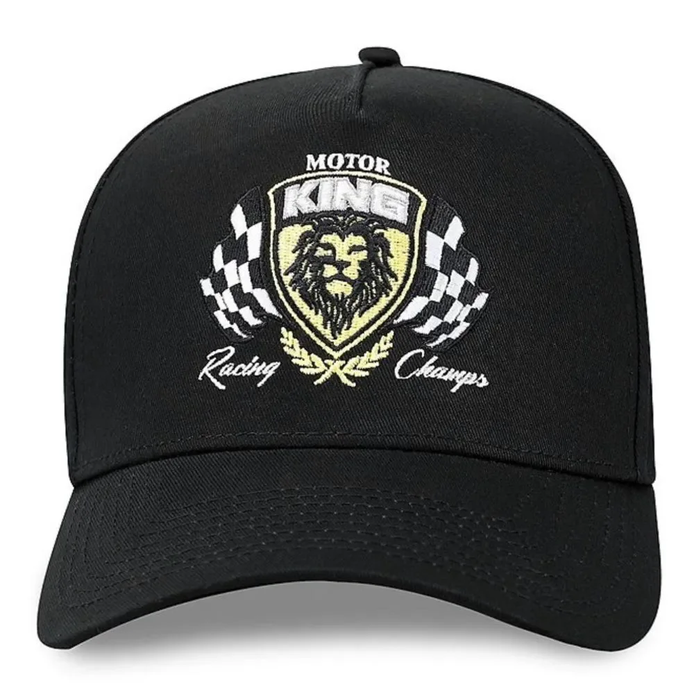 NWT Wembley Men’s Black Motor King Embroidered Baseball Cap - Snap Back